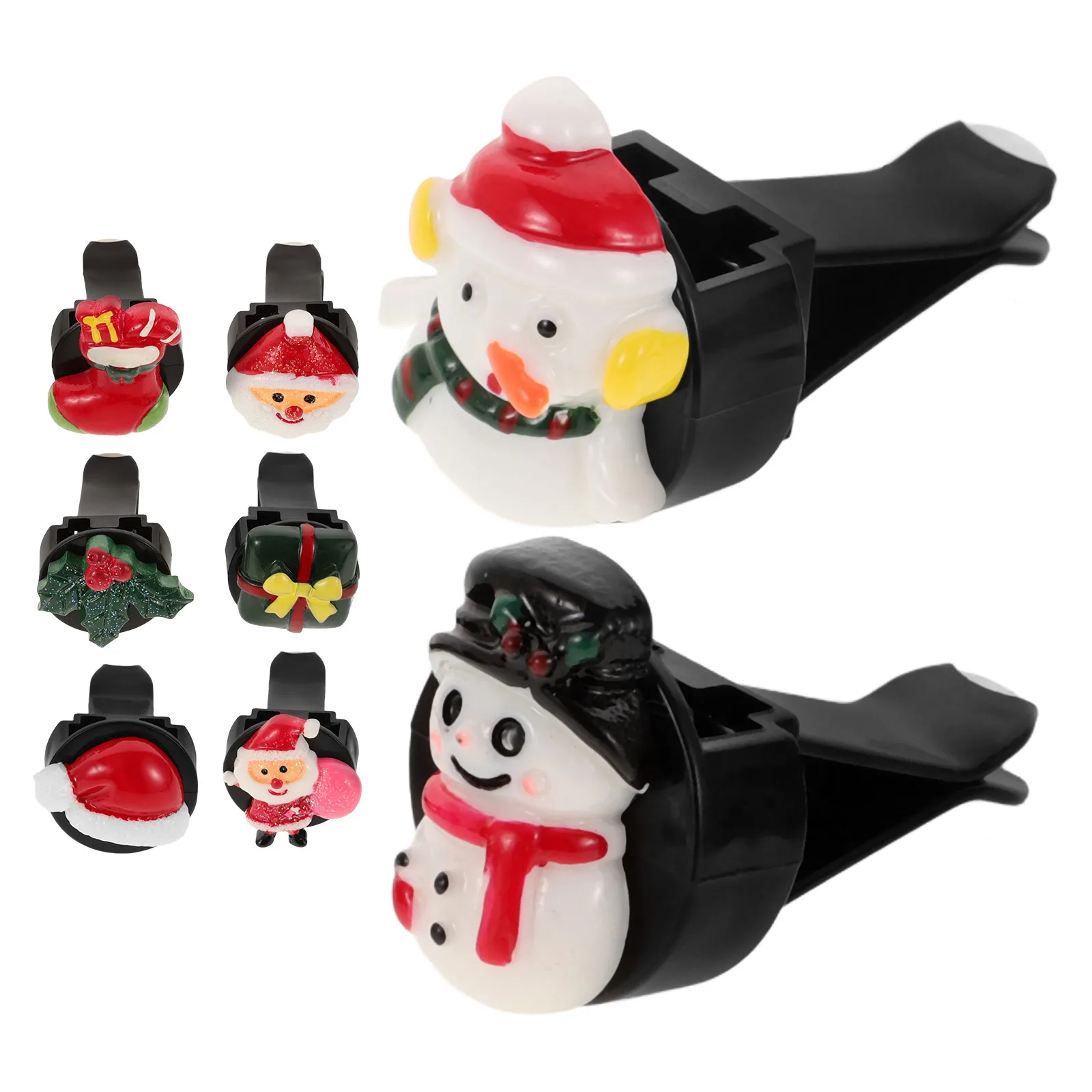 

8pcs Car Perfume Clips Resin Santa Hat Christmas Air Freshener Interior Decorations Longlasting Aroma Car Vent Accessories