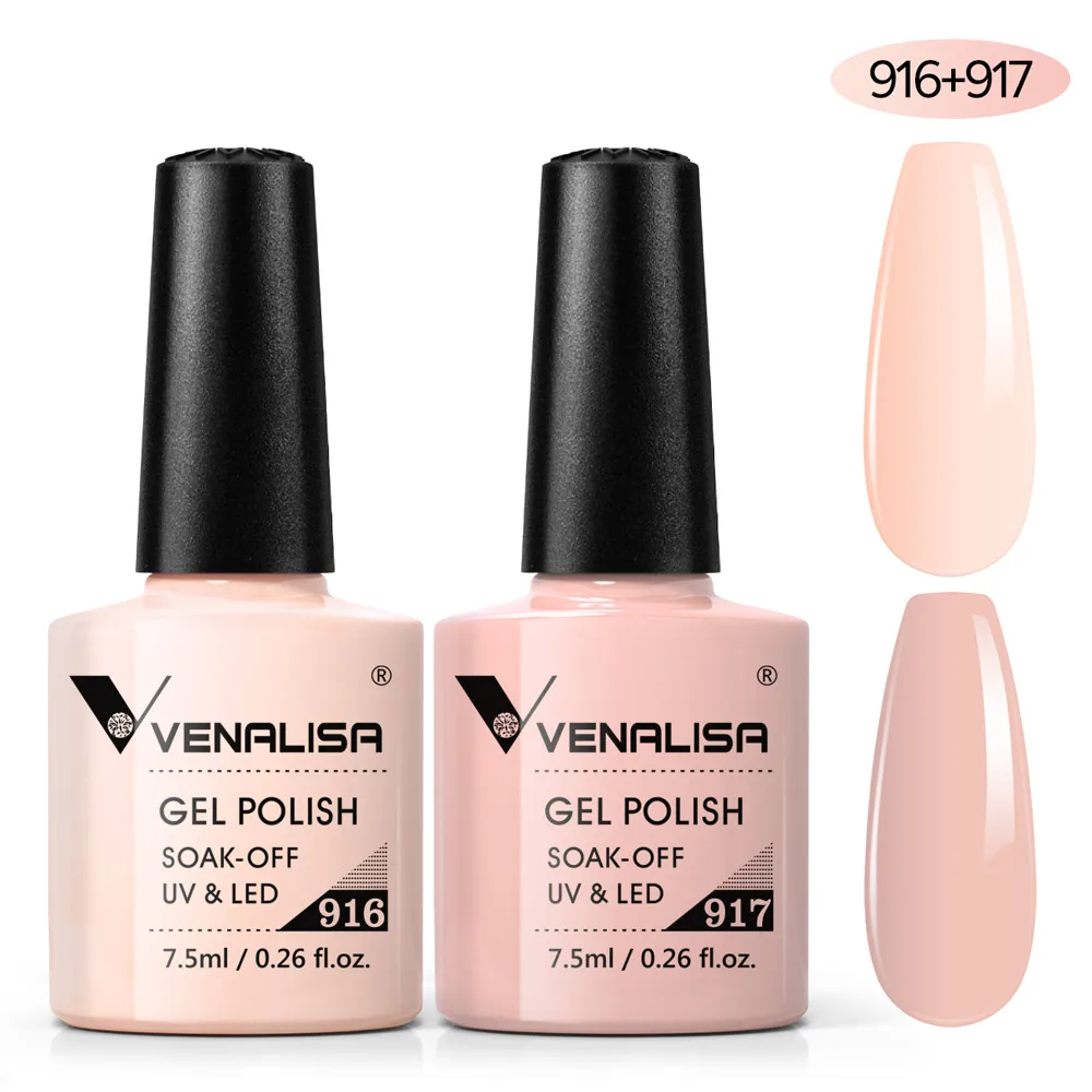 

2pcs/kit Venalisa 7.5ml Gel Nail Polish Nude Color Varnish Soak Off UV LED Gel Lacquer Base Coat Nowipe Top Coat Gel Nail Polish