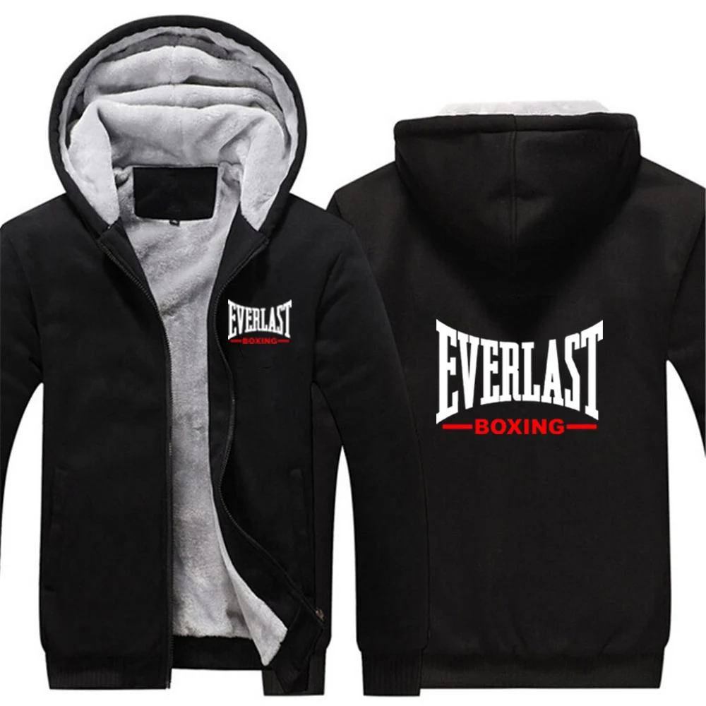 Everlast طباعة 2025 جديد الرجال الخريف والشتاء رشاقته الدافئة الصوف سستة هوديس معطف بلوزات مريحة غير رسمية #3