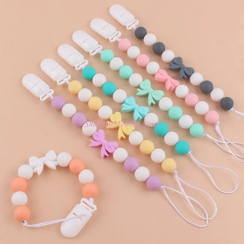 R6FD Pacifier Clip Babies Teethers Clip for Baby Shower- Birthday Christmas