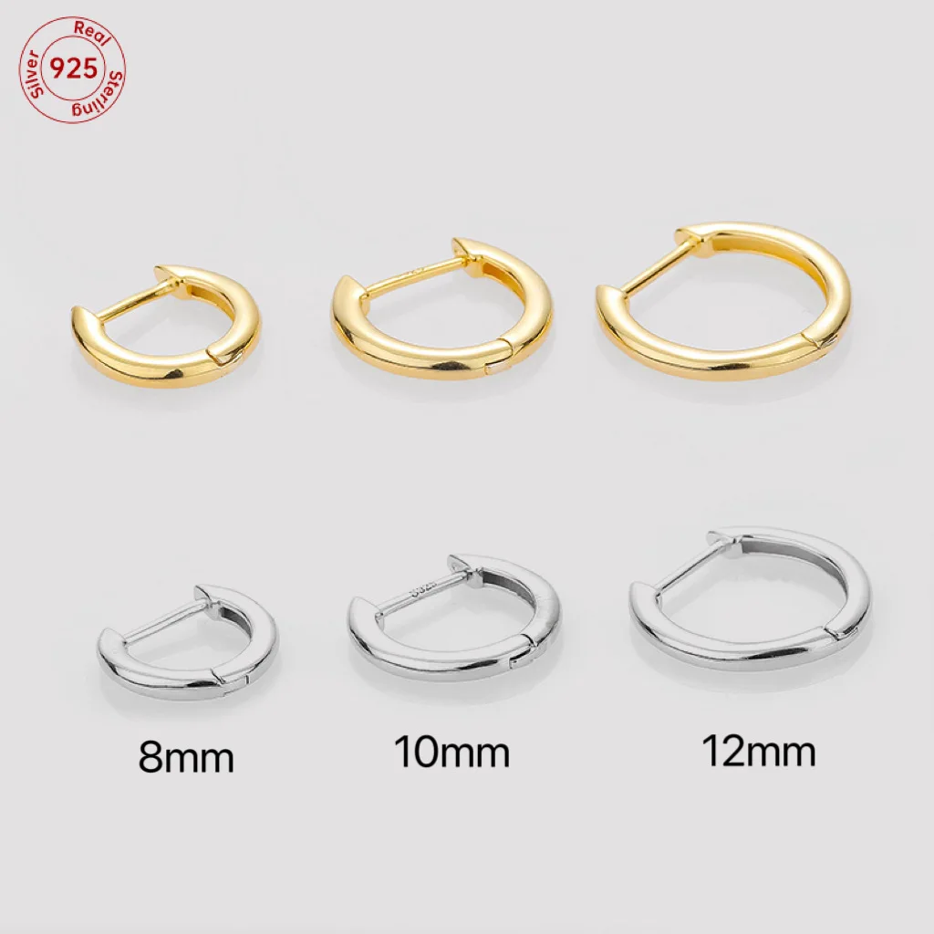 1PC YW 925 Sterling Silver 18K Gold Plated Customize Women Jewelry Hoop Huggie Earrings