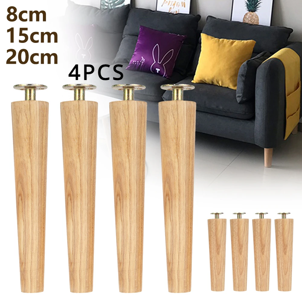 4Pcs New Solid Wood Furniture Leg Table Feets Wooden Cabinet Table Legs Fashion Furniture Hardware Replacement for Sofa Bed