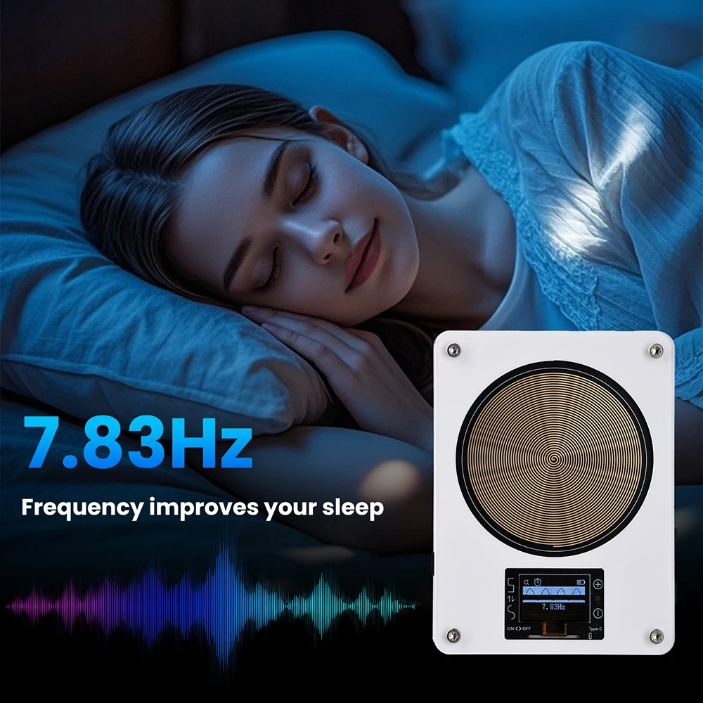 Adjustable Schumann Wave Signal Generator 0.01-999.99Hz Dual Coil Design 4-Channel Audio Output for Meditation Training
