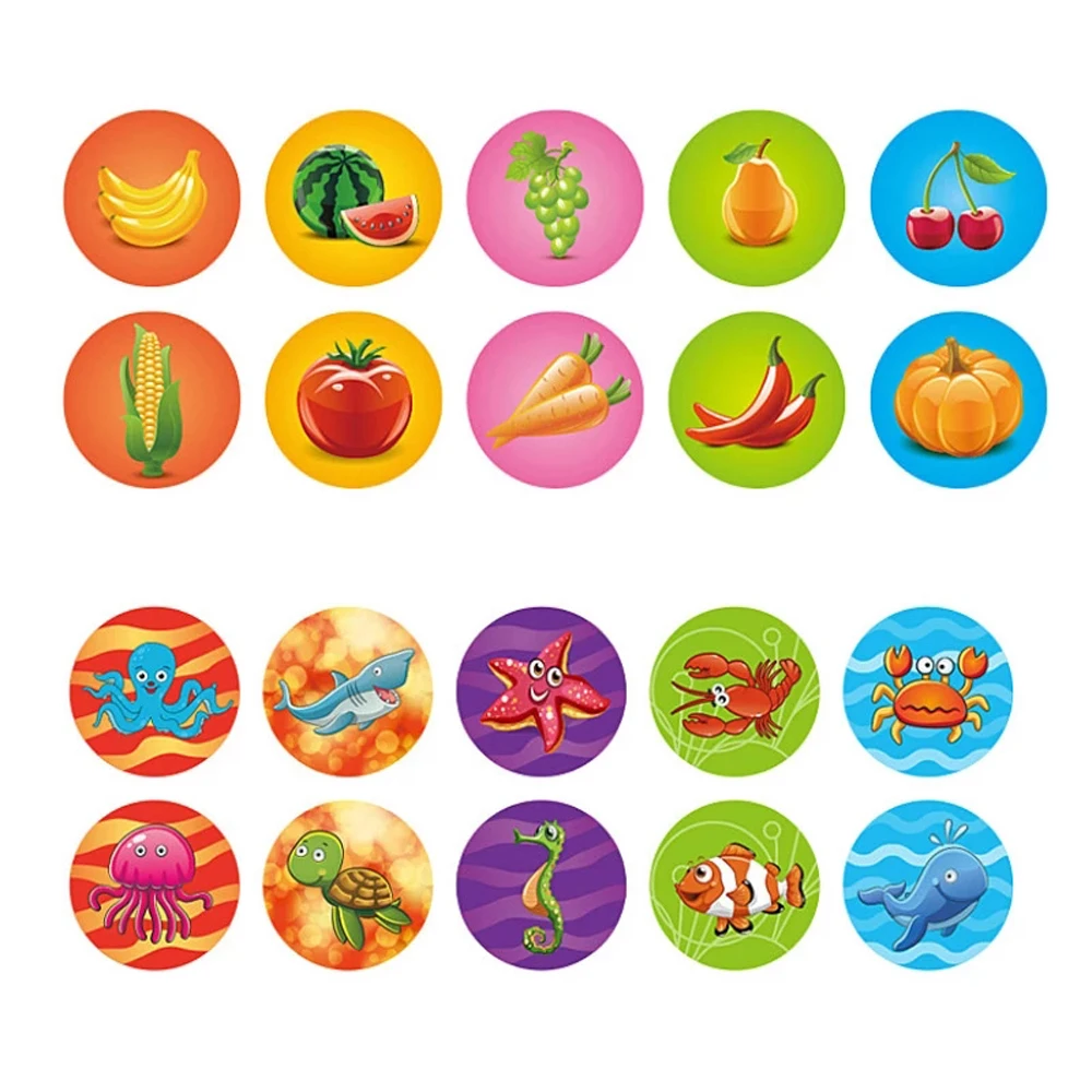 Timbres ronds en caoutchouc multicolores pour Scrapbooking, Scrapbook de récompense Panda, tampons de dinosaure, tampon de dessin animé