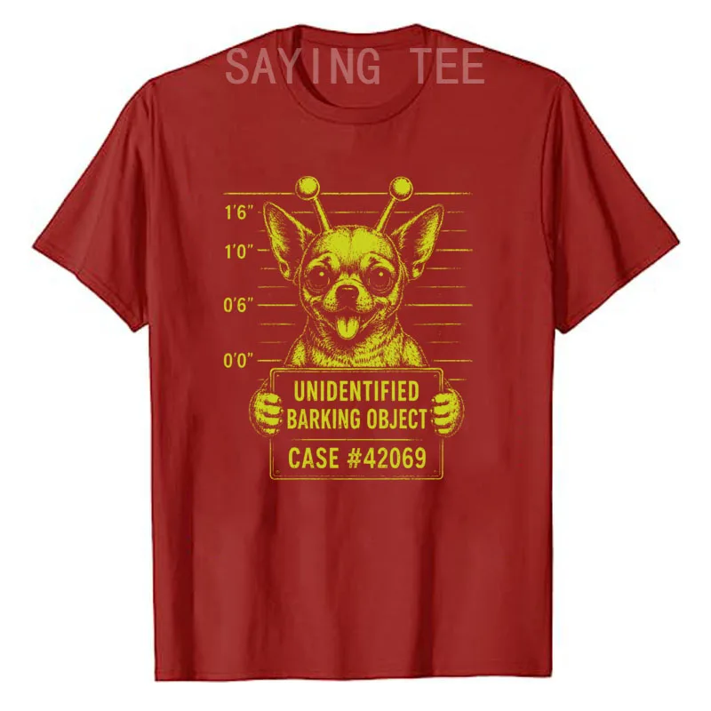 Alien Chihuahua Lustiges Fahndungsfoto Wissenschaft Hunde-Liebhaber Premium Weiches Baumwoll-T-Shirt Y2k UFO Alien Hund Grafik Spruch T-Shirt Streetwear Oberteile – Detail 8