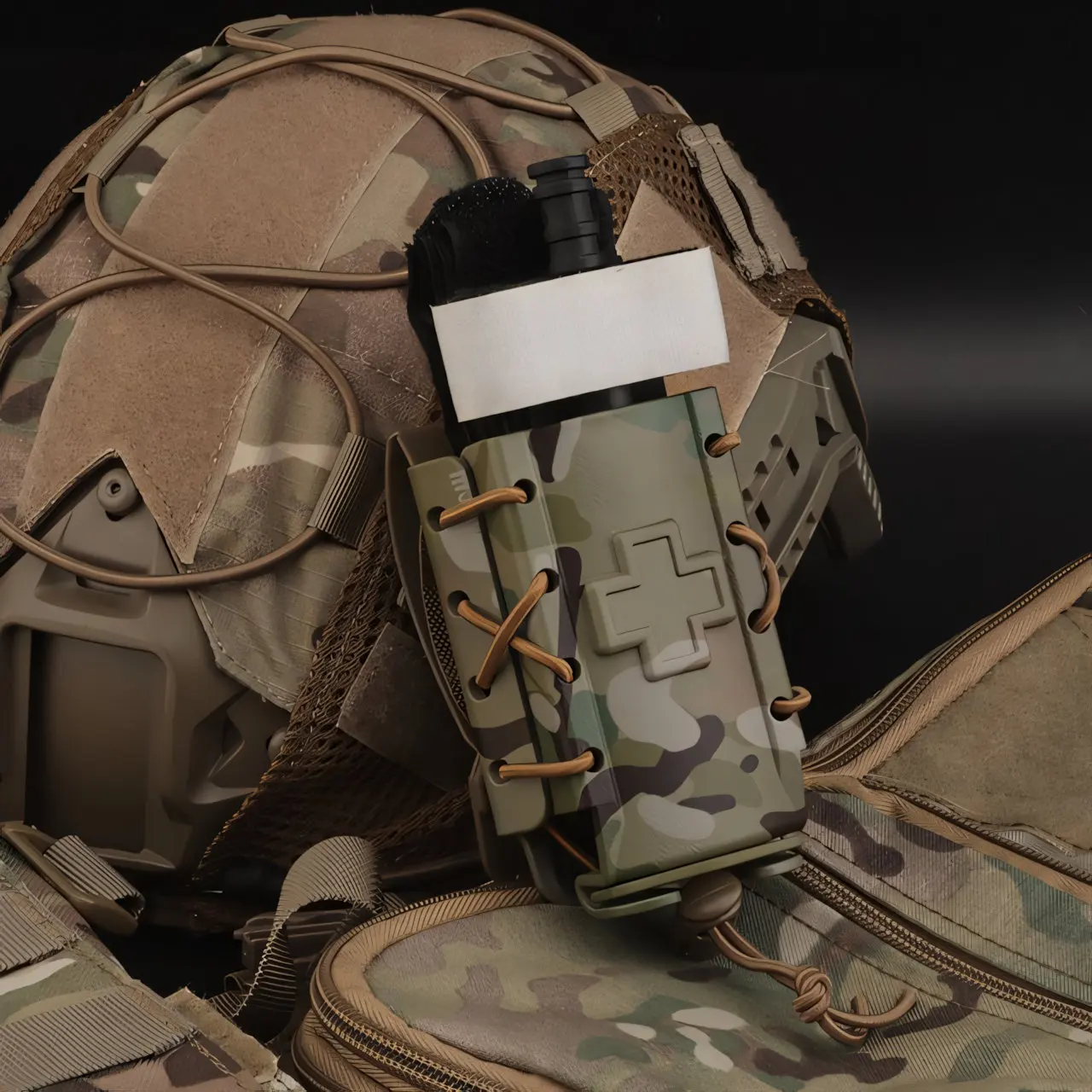 Wosport Tactical All Terrain Tourniquet Pouch MOLLE Belt Mount with Adjustable Elastic Cords and for Outdoor Airsoft Gear