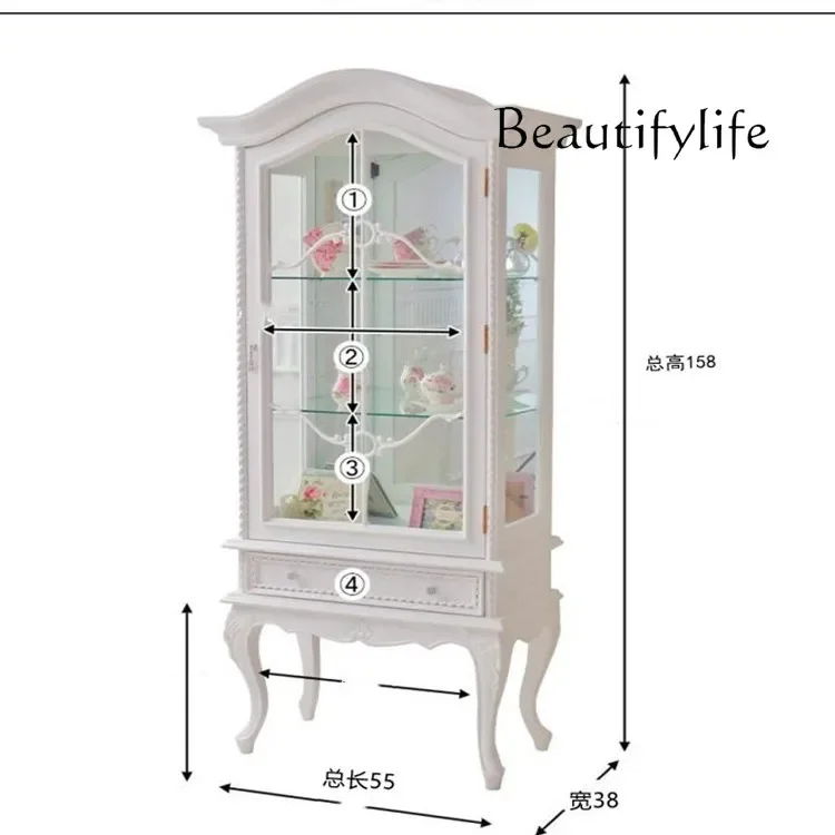 

Solid wood display cabinet, glass door, dining side cabinet, living room against the wall, figure bag display cabinet