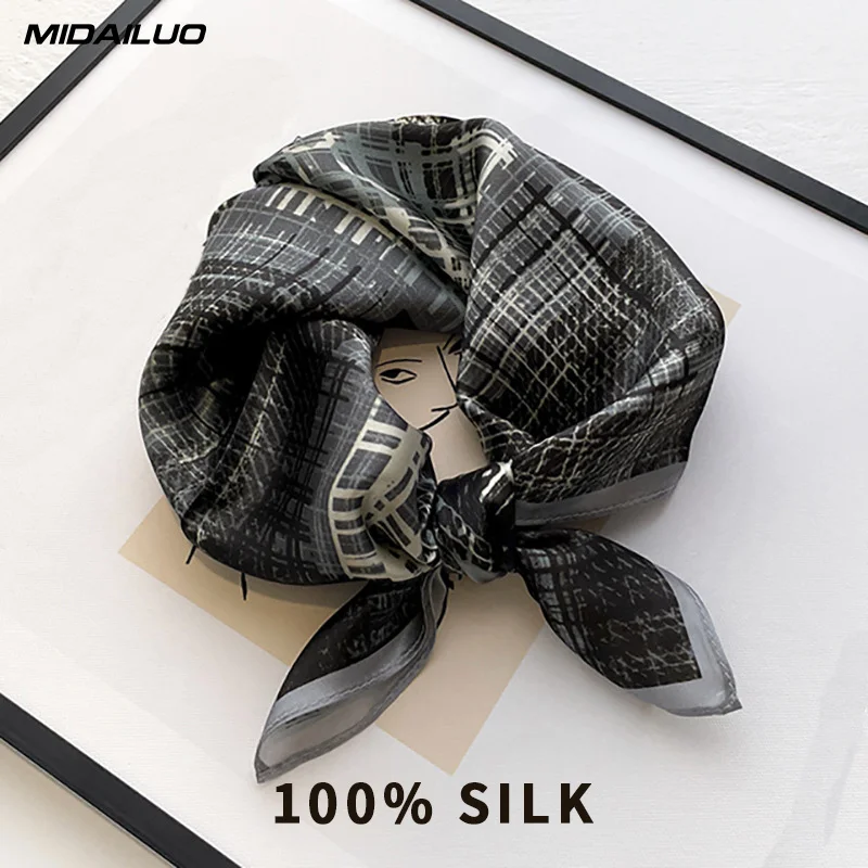 

100% Mulberry Silk Square Scarf 20.87x20.87 Inch Breathable Decorative Headscarf Elegant Accessory Non-Stretch for Outdoor Use