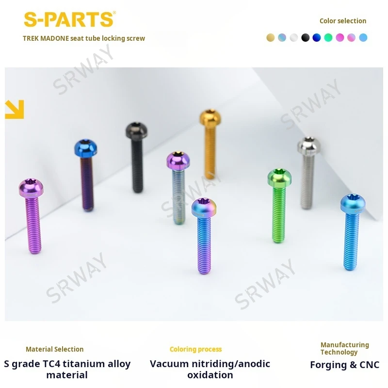 S-PARTS Titanium Seat post Seat tube locking screw Reverse teeth fit for all TREK MADONE fixed titanium bolts Road Bicycles