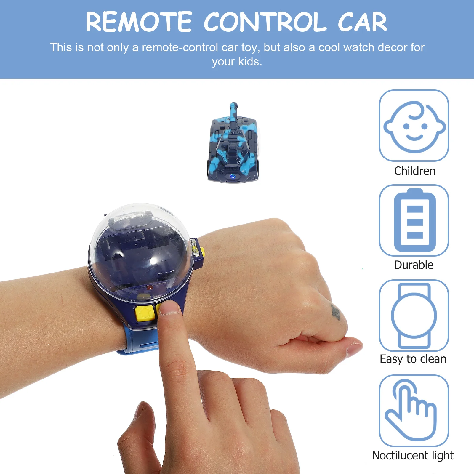 1 ensemble montre réservoir de commande Rechargeable voiture Rc enfants course cadeau drôle USB électrique jouer Mini jouets voiture de course jouets