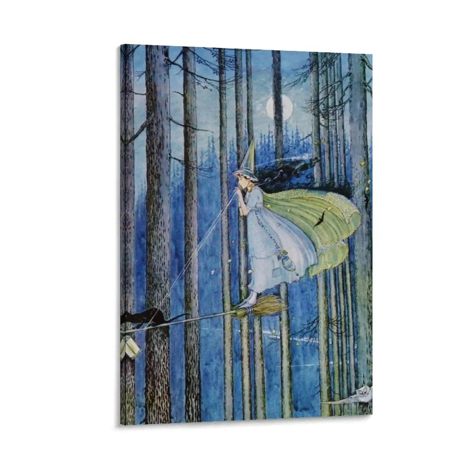 

“The Witch on her Broomstick” by Ida Rentoul Outhwaite Canvas Painting poster aesthetic Wall decoration poster
