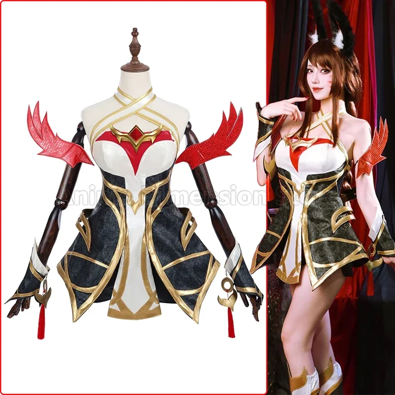 Risen Legend Ahri Cosplay Costumes Dress Game LOL Uinform Role Play Outfit Halloween Party Dressing For Women