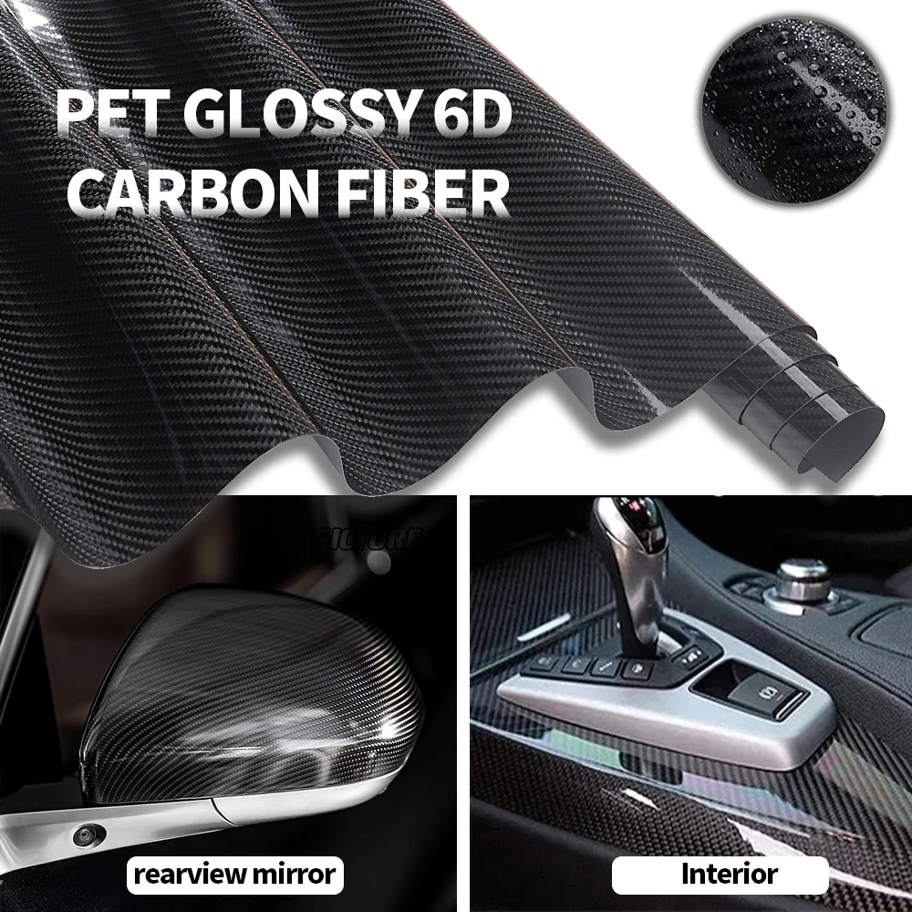 

6D Carbon Fiber Black Car Interior Vinyl Wrap Film Decor Sticker Anti Scratch Protective Film Self Adhesive Car Body Styling