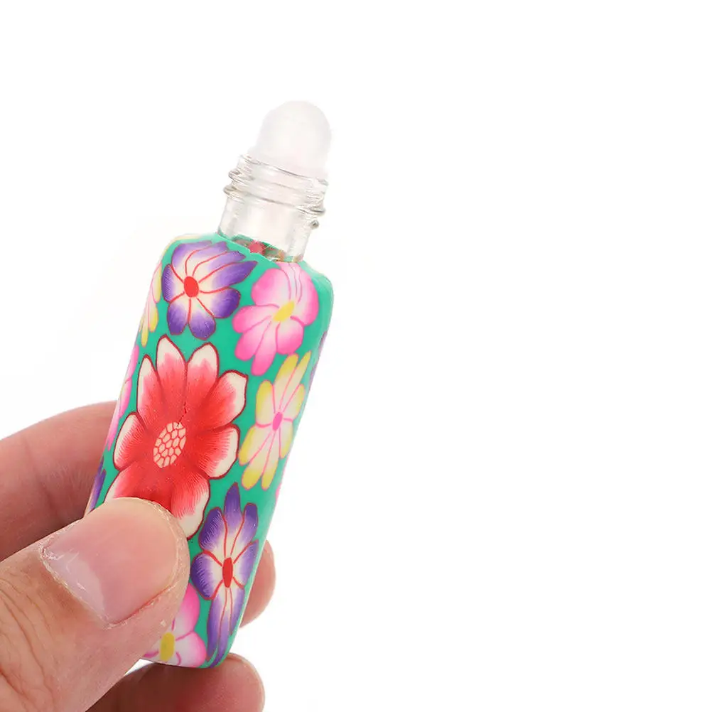 8Pcs Frosted Essential Oil Roller Bottles Leakproof Travel Sub Bottles Refillable Glass Roller Ball Container Rolling Balls