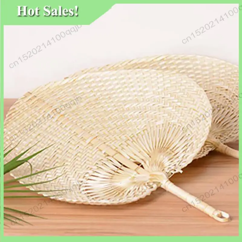 -FDDT 12Pcs Pure Handmade DIY Heart Shaped Bamboo Woven Fan Summer Cooling Fan Chinese Style Hand Fan Hand Fans Wedding Items