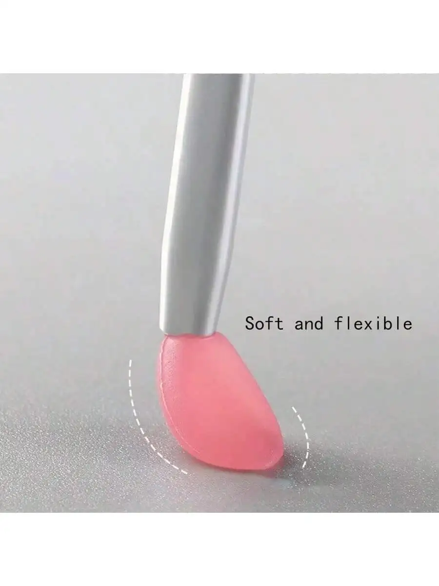 1 pieza de pincel de silicona para labios, pincel para lápiz labial, máscara de labios, pincel para esmalte de labios, palo para frotar con cubierta, higiénico y limpio, portátil, adecuado