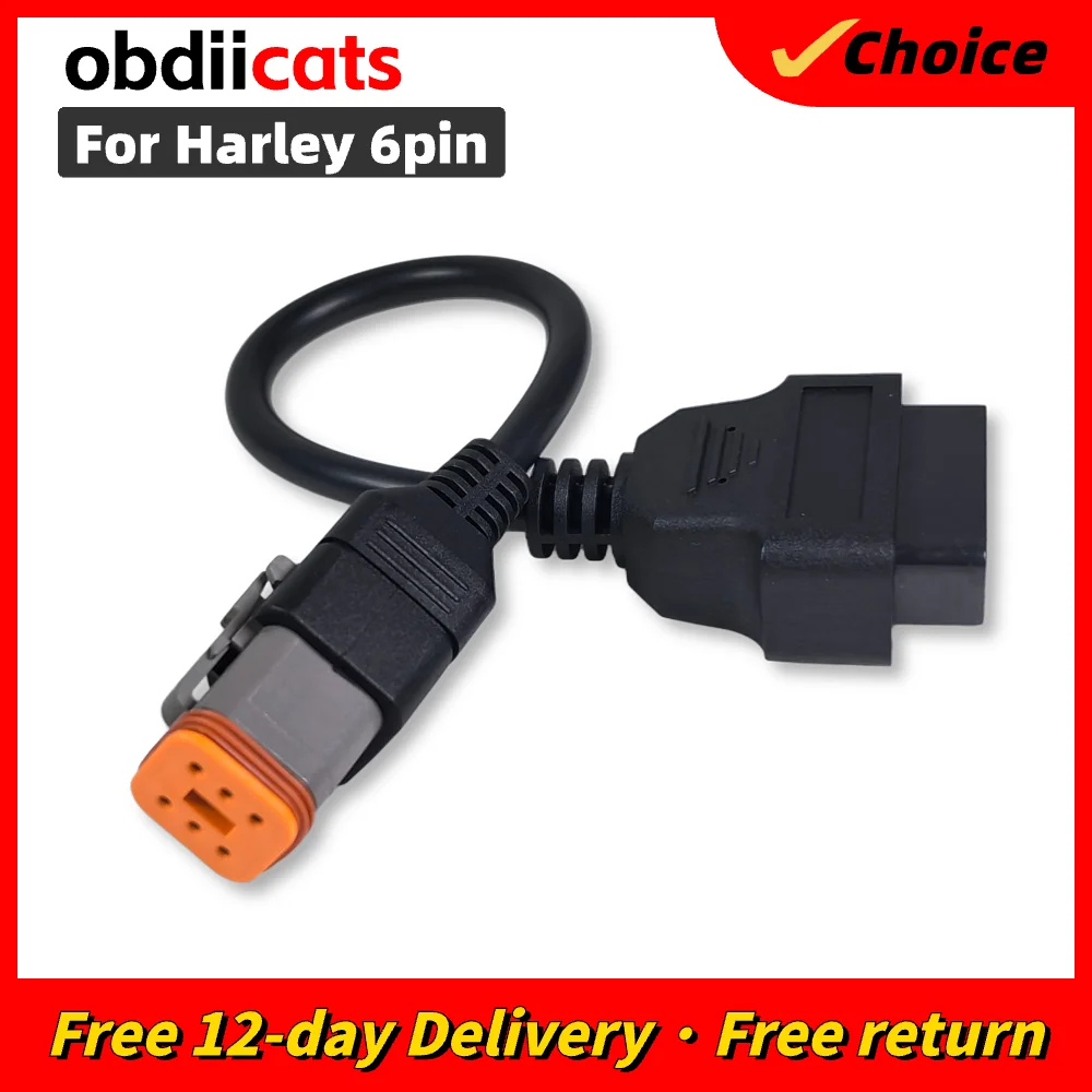 

For Harley 6PIN Cable Adapter for Harley-Davidson Motorcycle Tester Diagnostic Scanner Motorcycle 6 pin To 16 Pin OBD Adapter