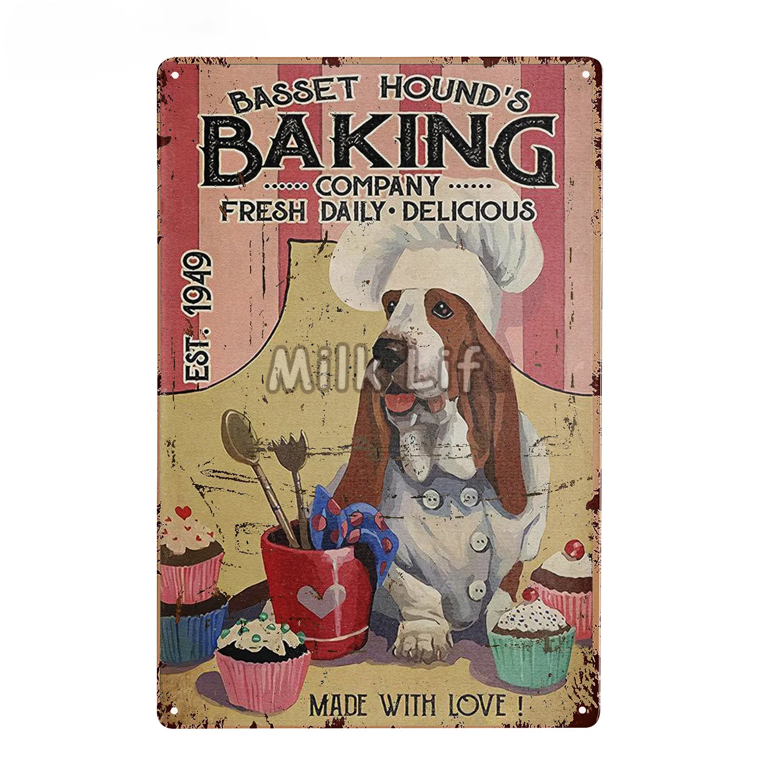 Basset Hound Dog Metal Sign Tin Poster per Home Room Pub Cafe Kitchen Pet Shop Restaurant Wall Art Painting Decor Vintage