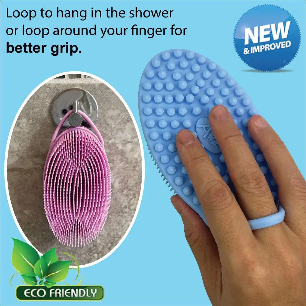 Exfoliating Silicone Body Scrubber, Easy to Clean, Lathers Well, Long Lasting, More Hygienic than Traditional Loofah