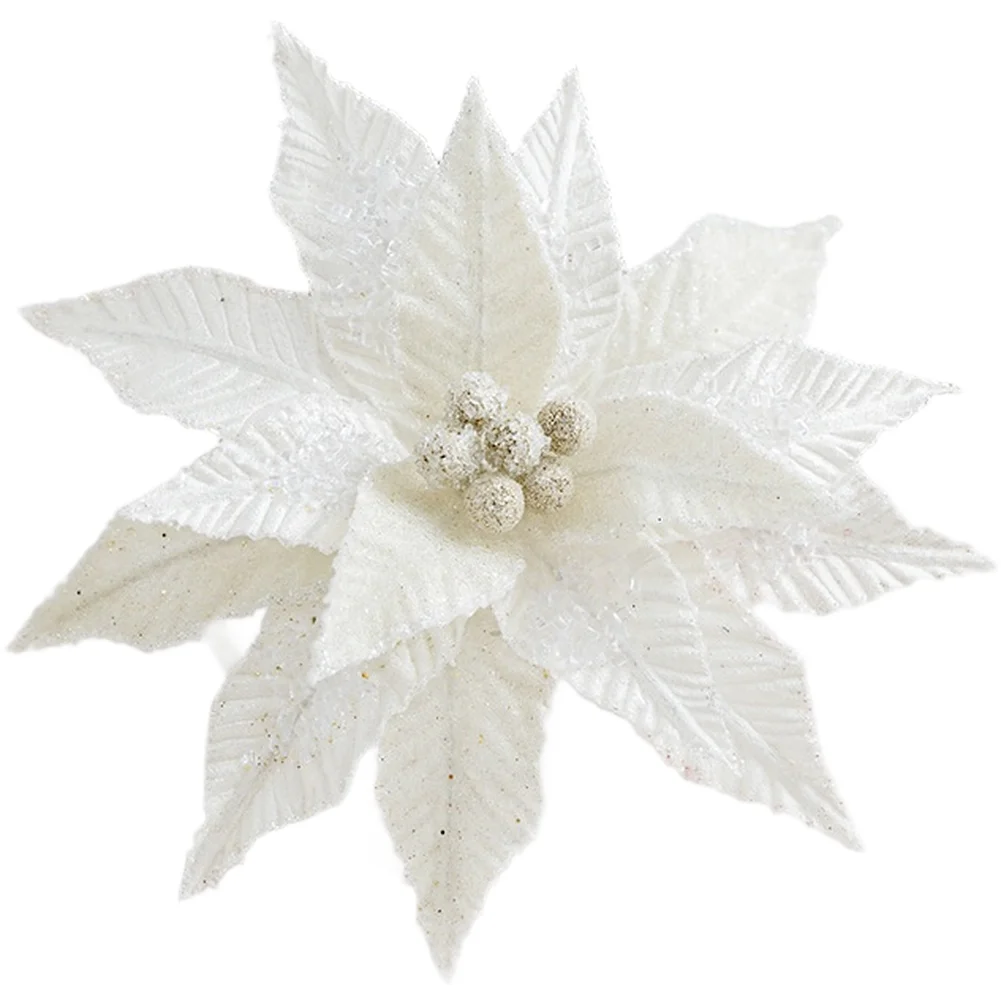 DIY-Weihnachtsbaum-Samtblume mit simuliertem Frosteffekt zum Dekorieren von Weihnachtsbäumen und saisonalen Blumenhandwerk