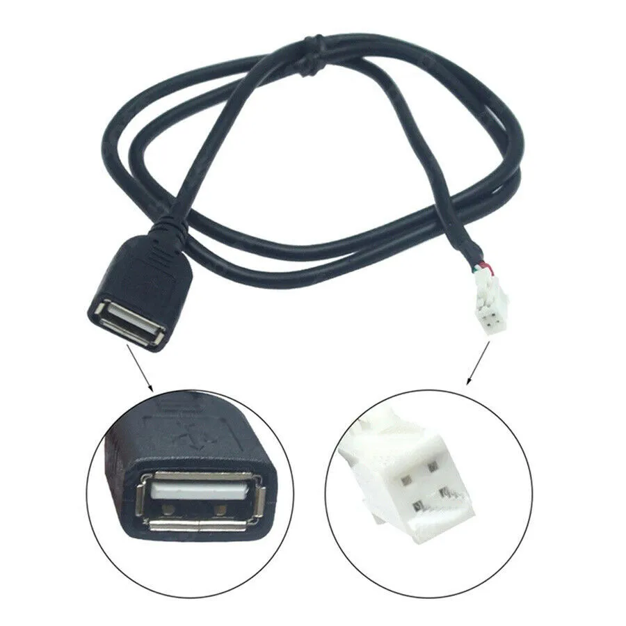 2Pcs Car USB Cable Adapter Extension Cable Adapter 4Pin 6Pin For Car Radio Stereo Auto Accessories Black