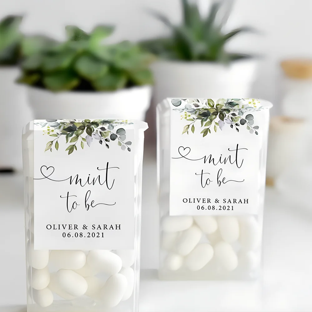 Personalized Bridal Shower Birthday Baby Shower,CHLOE - Tic Tac Label , Mint To Be Wraparound, DIY Party Favor Sticker, Wedding