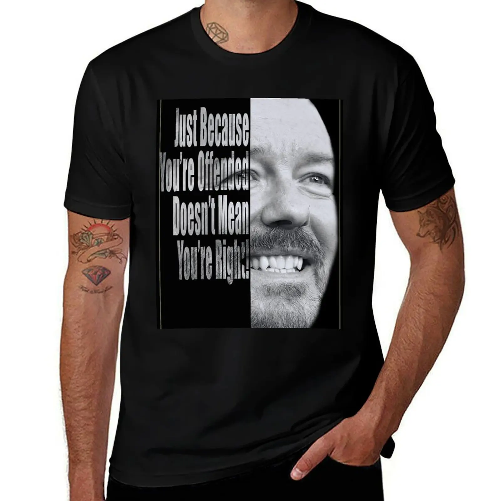Ricky Gervais - You're Wrong. T-Shirt Street Art Print Tee Shirt T-Shirt