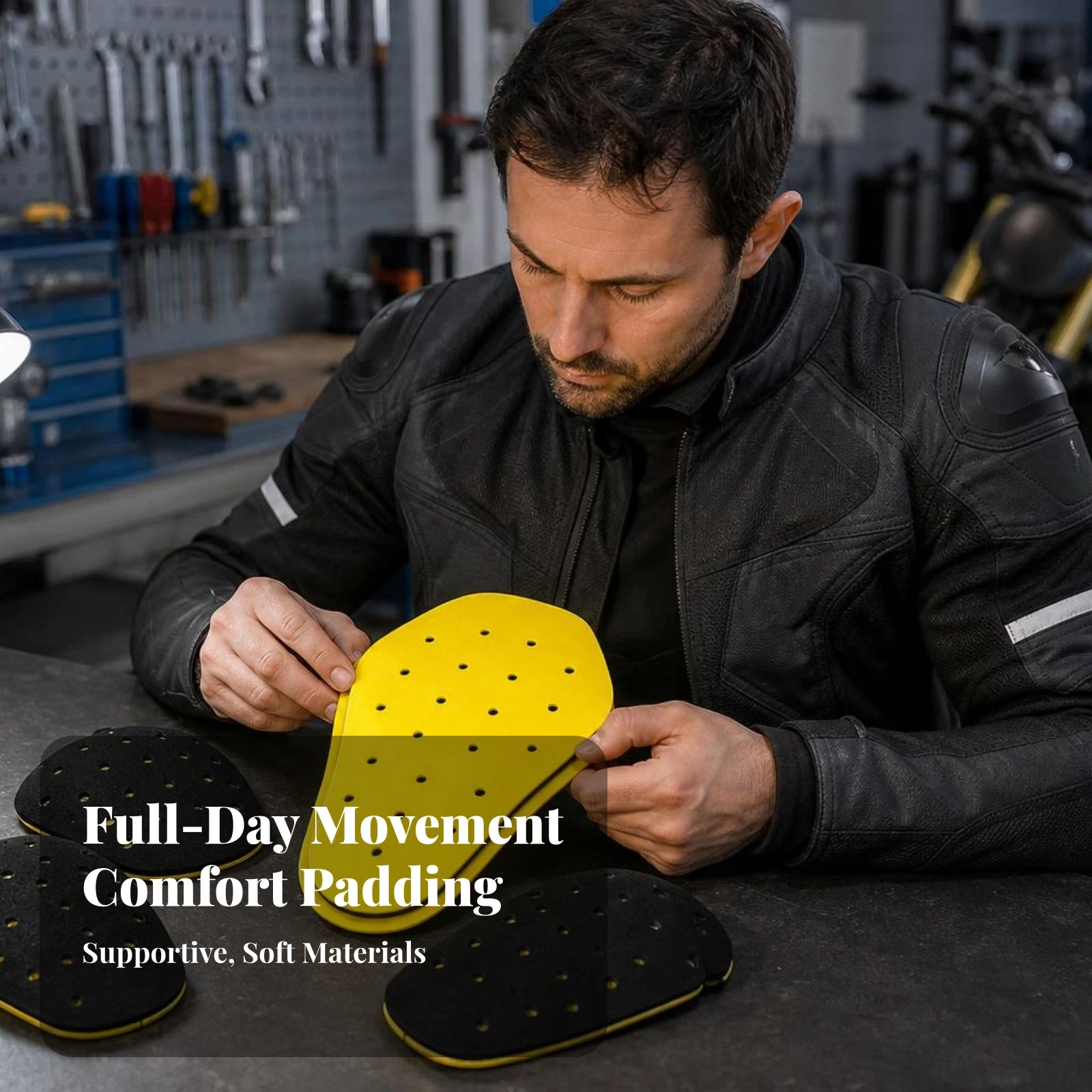5 Pieces Layered Motorbike Protector Inserts Removable Sports Safety Gear Shoulder Elbow Back Protectors Motorcycle Pad Set