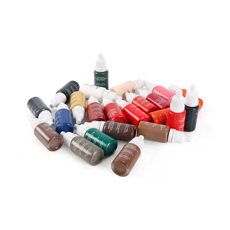 23color Permanent Makeup Color Natural Eyebrow Dye Plant Tattoo Ink Microblading Pigments for Tattoos Eyebrow Lips Tattoo Ink