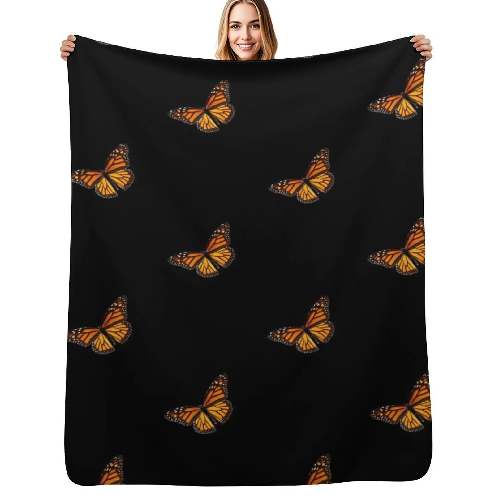 Monarch butterfly design Throw Blanket Cozy Throw Blanket for Bed Sofa Chair