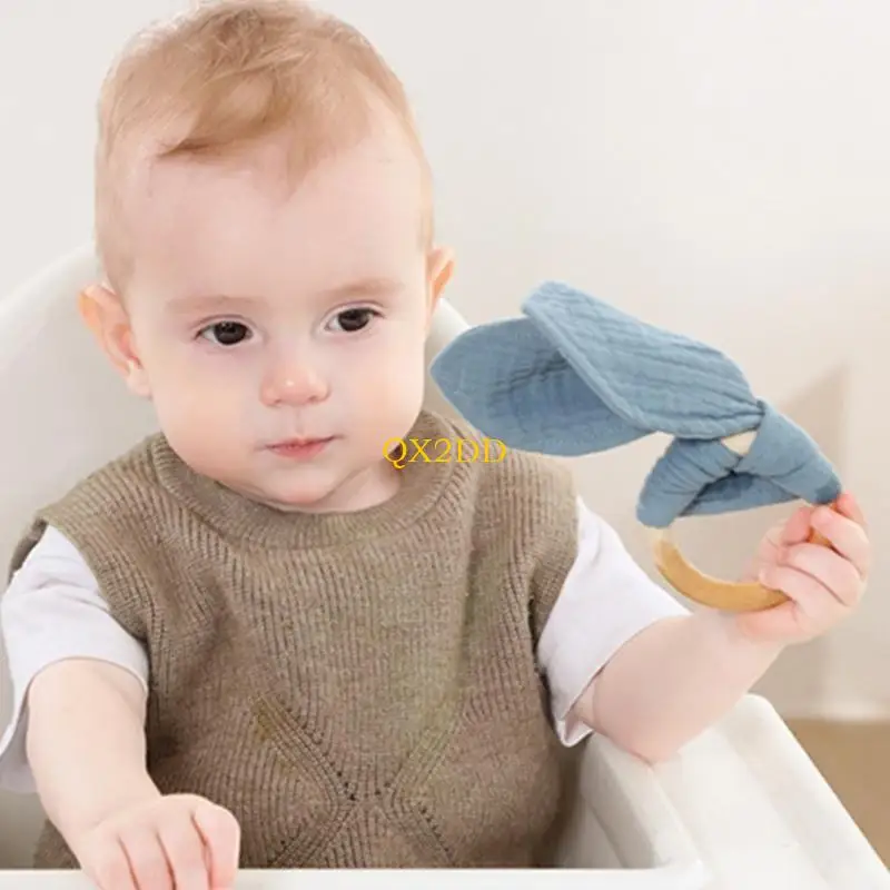 

QX2D Lovely Animal Ear Teething Toy for Babies Aged up 3Months, Toddlers Baby Chewable Toy for Sucking Sensory Teething Toy