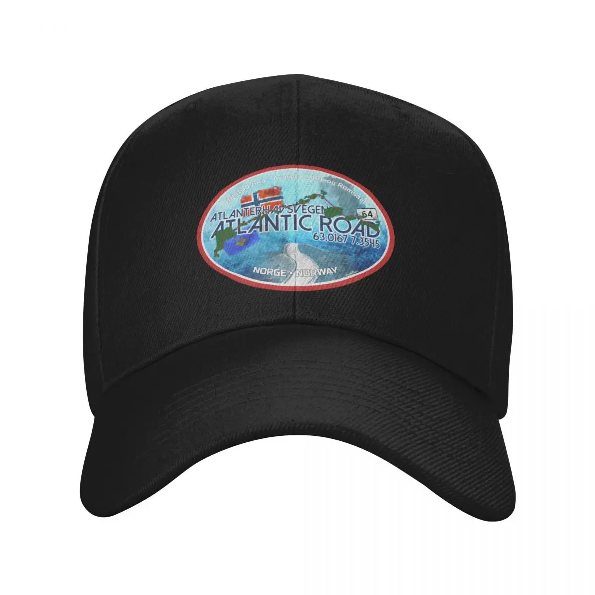 

Atlantic Ocean Road Norway Atlanterhavsvegen Sticker T-Shirt 02 Baseball Cap funny hat Men's Caps Women's