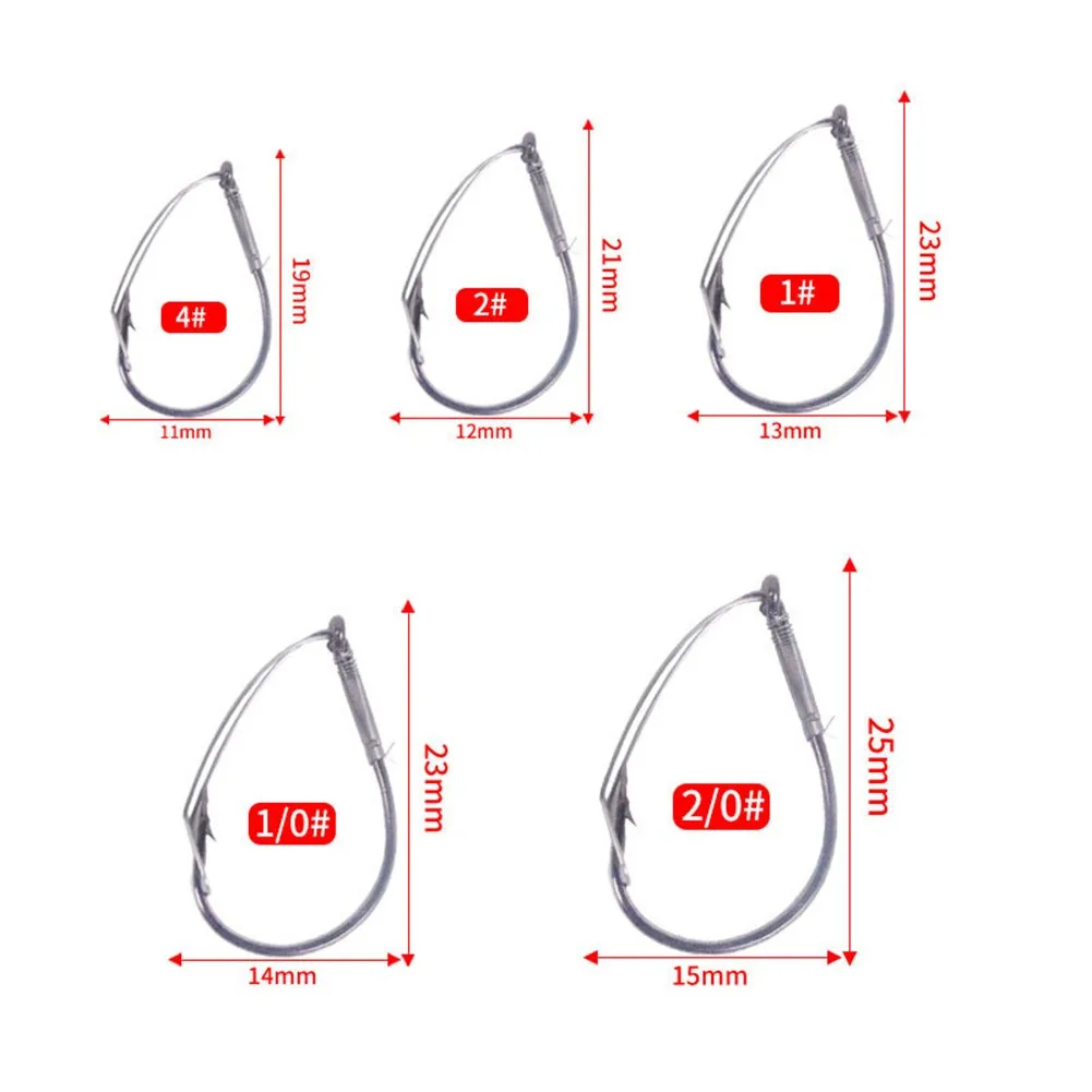 Anzuelos de aparejo loco de acero de alto carbono, anzuelos de pesca sin escobillas, anzuelo de gran espacio, aparejos de pesca reutilizables, 10 unids/lote por caja