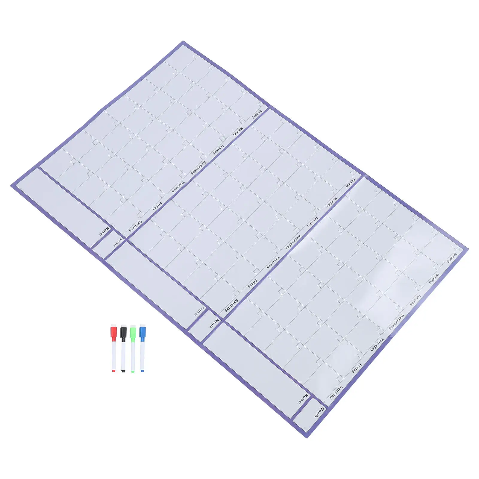 

1Set Large Dry Erase Calendar for Wall Reusable Daily Planner Blank Wall Calendar Writable Erasable Planner for Home School