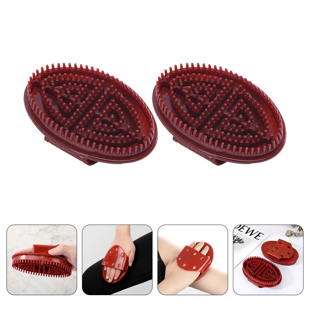 2 Pcs Massage Brush Scalp Scrubber Body Massager Comb Head Acupoint Tools Tpe Silicone