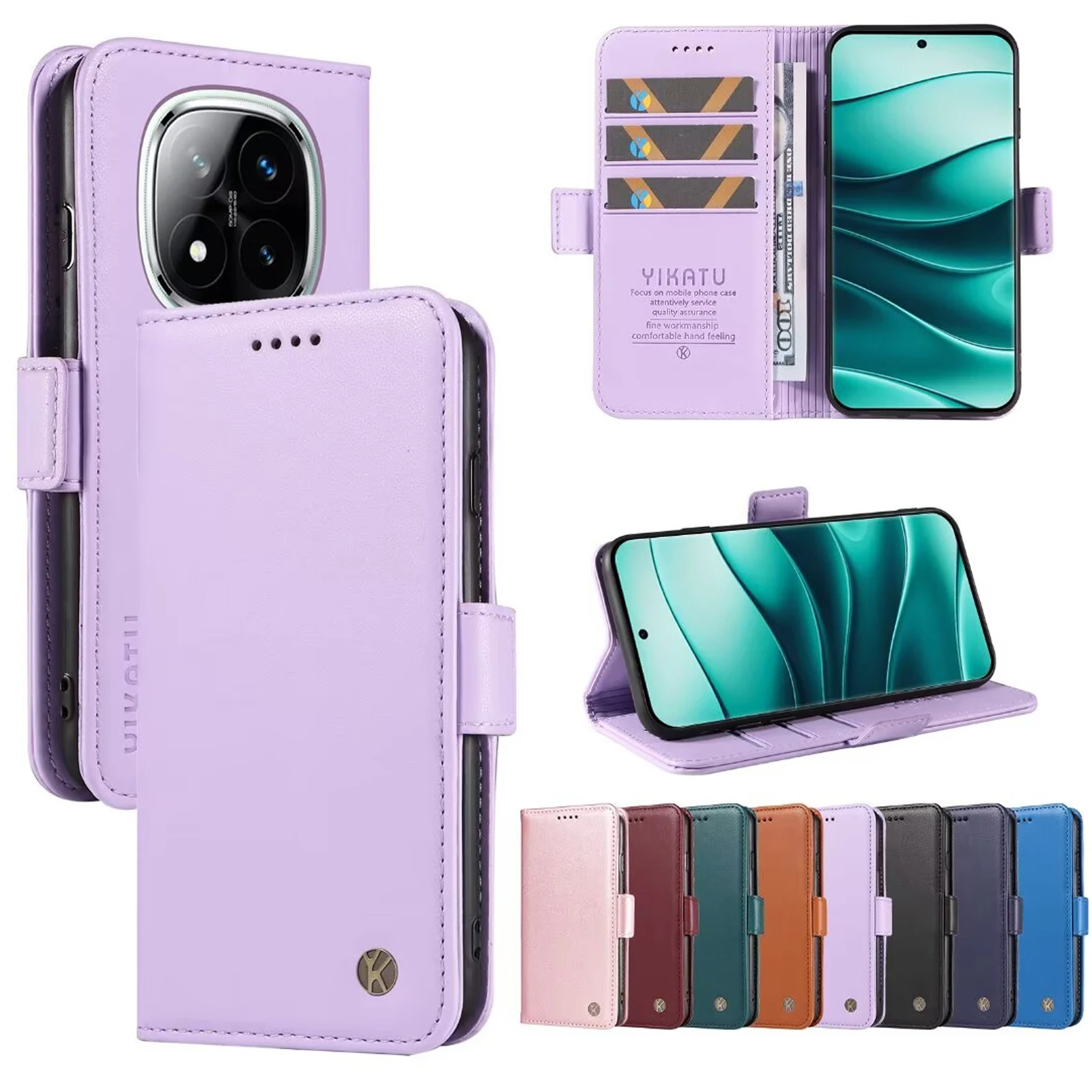 

Wallet Magnetic Card Slot Leather Case For Xiaomi Redmi Note 14R 5G 14 4G 13 Pro Plus 12T 11 K70 Ultra K60 K50i A4 A3 14C 13C