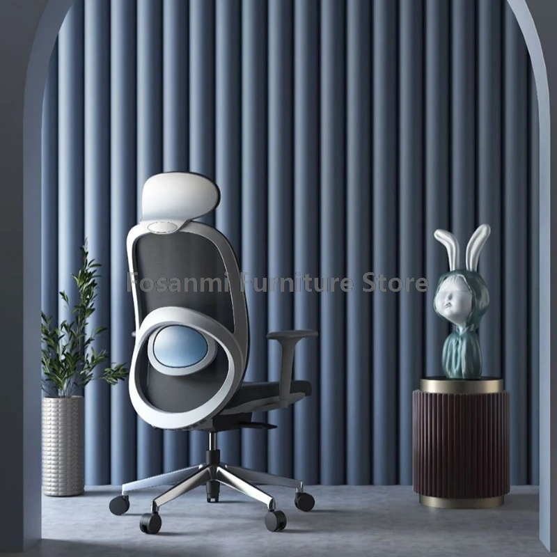 كرسي مكتب شبكي مريح عالي الظهر مع مسند للرأس مريح وكراسي مكتب أنيقة قابلة للتعديل وكرسي كمبيوتر ألعاب قوي للمنزل