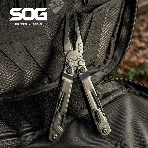 SOG PowerPint Herramienta múltiple táctica 18 en 1 con alicates y cuchillo plegables - Equipo de bolsillo EDC para exteriores, senderismo, supervivencia en acampada