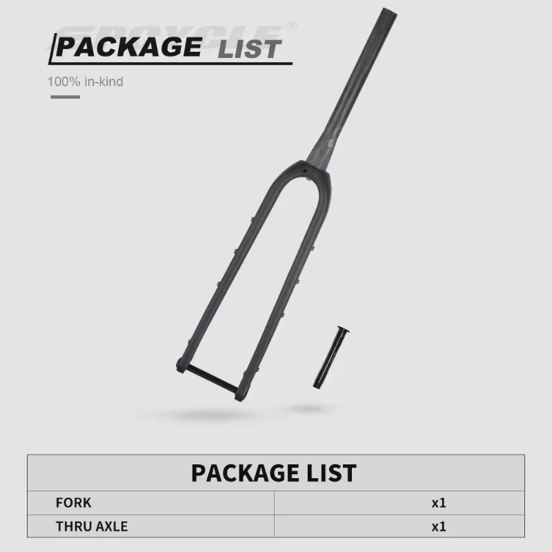 Spcycle Carbon Gravel Rigid Fork Tapered Disc Brake Max 700x55C / 29x2.1'' view 6
