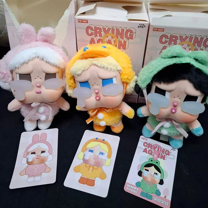 Popmart crybaby lágrimas fábrica caixa cega série diversão brinquedo de pelúcia mochila pingente boneca criativo chaveiro caixa mistério presente periférico