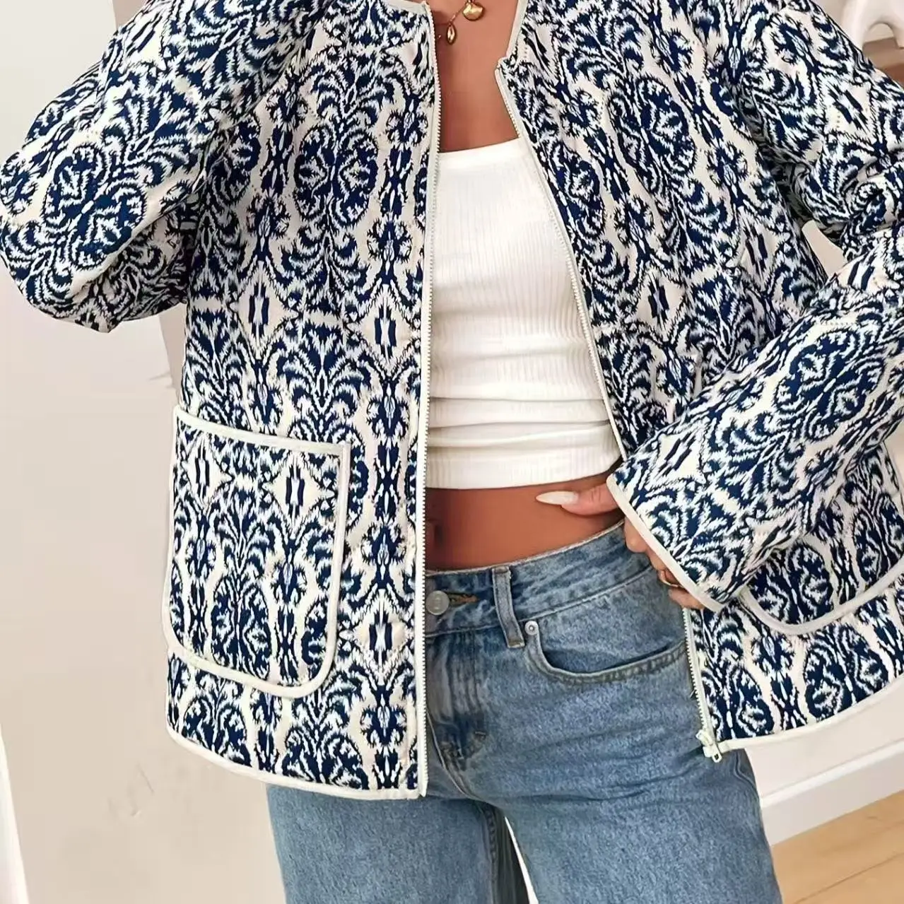 

Street Faion Street Sle Хлопок Jaet с принтом воротник-стойка Свободная посадка Верхняя одежда Ретро Винтаж Thiened Long Sve