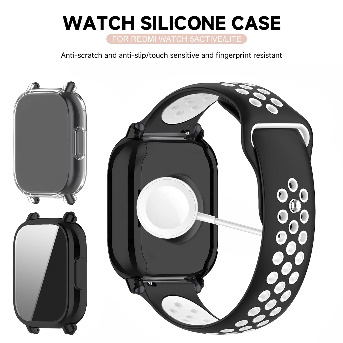 حافظة + حزام سيليكون ناعم لساعة Redmi 5 Active Band حافظة ناعمة من البولي يوريثان واقي شاشة لساعة Redmi 5 Lite سوار رياضي Correa