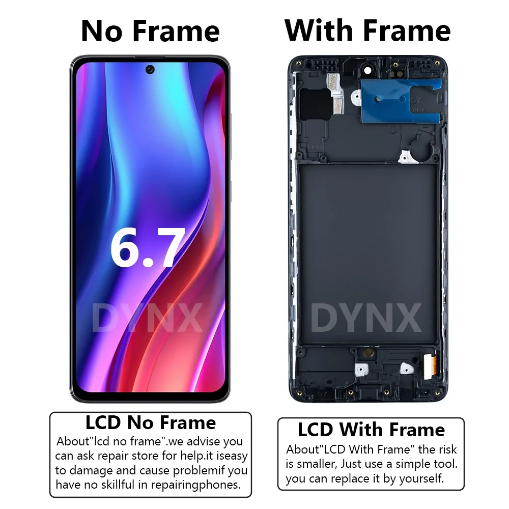 6.7\'\' Super AMOLED For Samsung Galaxy A71 LCD Display Touch Screen Digitizer Assembly LCD For SM-A715 A715F Replacement Part
