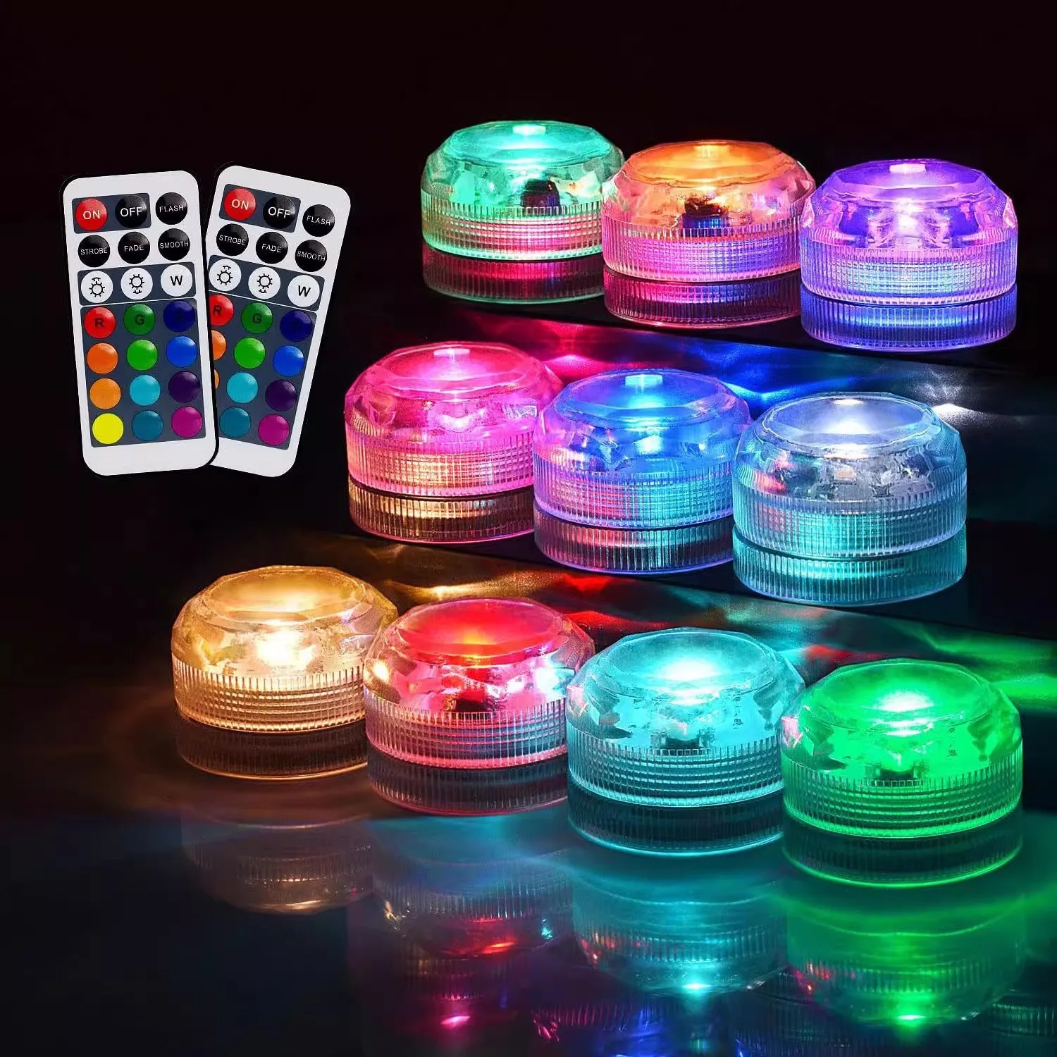 Remote Control RGB Decorative Flash Colorful Synchronous Remote Control Color-changing Underwater Fish Tank Decorative Light