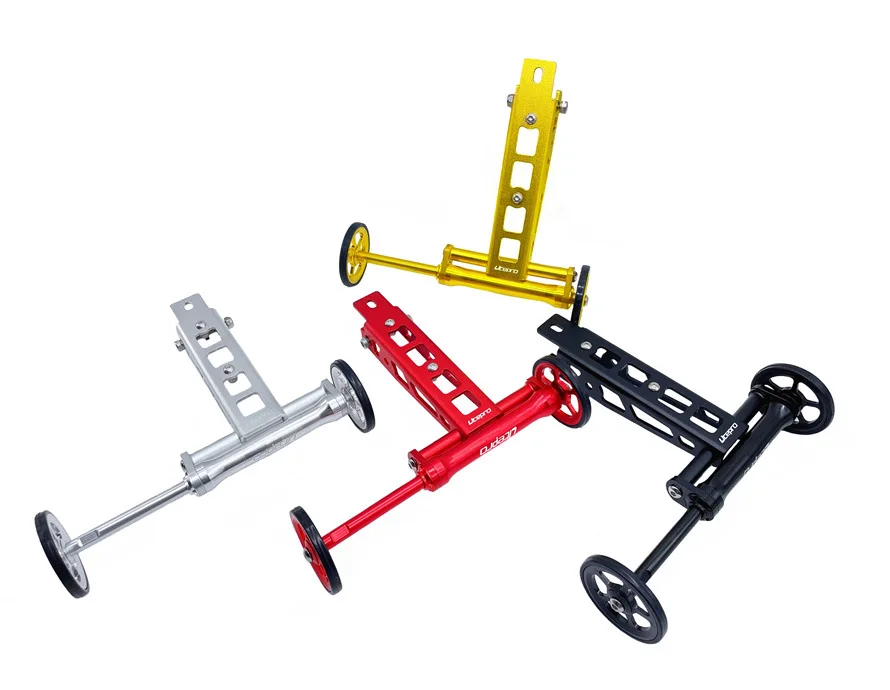 2‑in‑1 Telescopic Easy Wheel Parking Bracket With Bottle Cage For Birdy Folding Bike Spider Push Wheel Accessories
