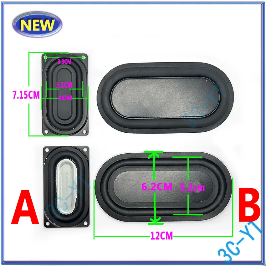 1Pair New Black Audio Bass Diaphragm Passive Radiator Speaker Repair Parts  DIY Home Theater Speaker Accessories