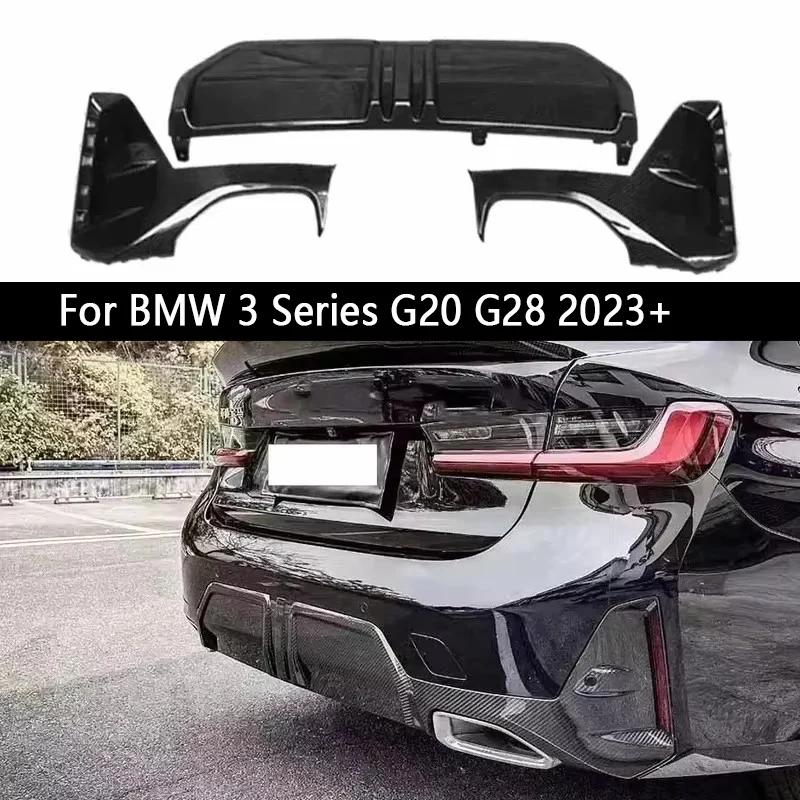 

For BMW 3 Series G20 G28 2023+ Carbon Fiber Back lip Car Rear Bumper Diffuser Rear Splitters Spoiler Back lip body kit