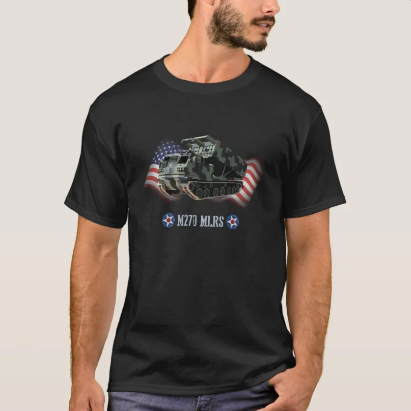 

America Flag Multiple Launch Rocket System M270 MLRS T-Shirt Short Sleeve Casual 100% Cotton O-Neck Summer Mens T-shirt New