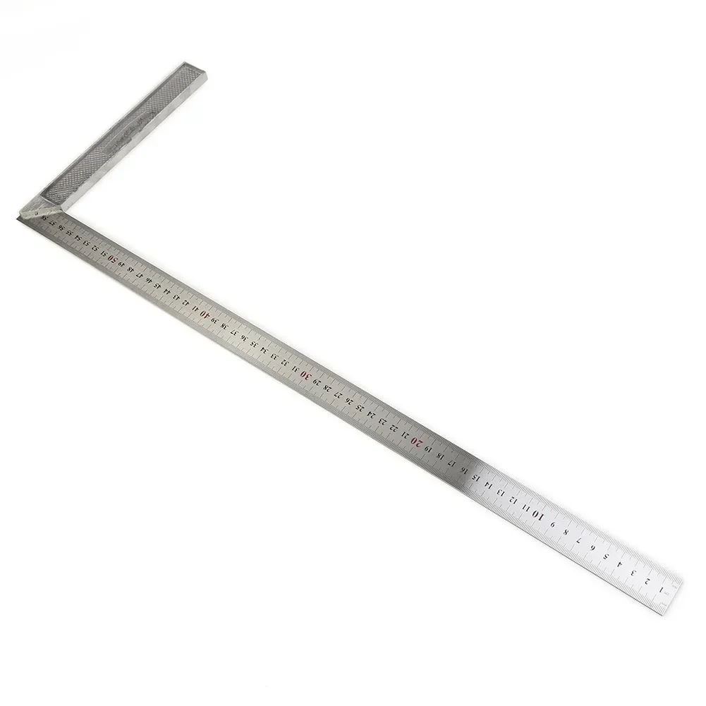 1pc Aluminum Alloy Square Right Ruler Angle 90 Turning Ruler Gauge Angle Square Ruler Woodworking Measuring Tool 250-600mm