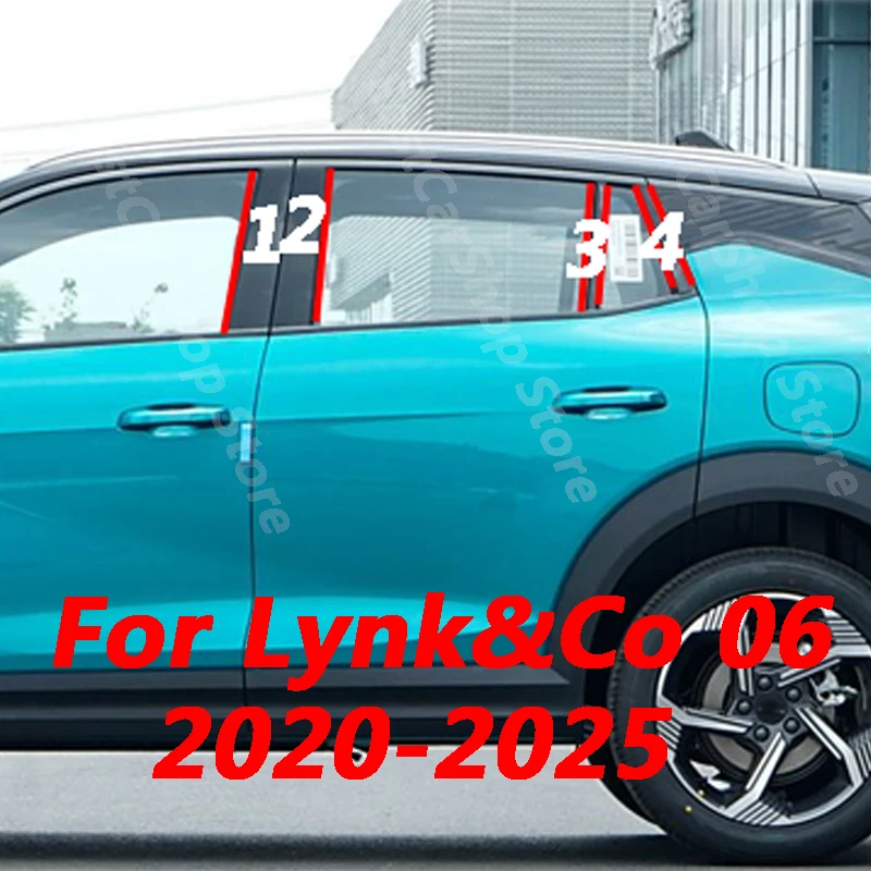 

For Lynk&Co 06 2020-2025 Car Door Central Window Middle Column Trim Decoration Strip PC B C Pillar Accessories